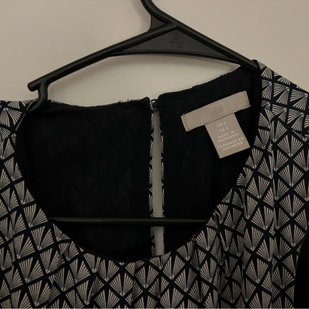 H&M Black and White Midi Dress